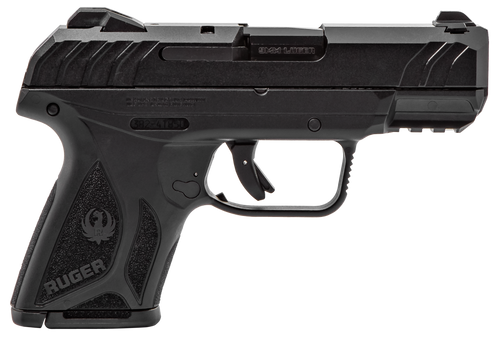 Ruger 3818 Security-9 Compact 9mm Luger  3.42" Barrel 10+1,Black Polymer Frame With Picatinny Acc. Rail, Black Oxide Steel Slide, Manual Safety