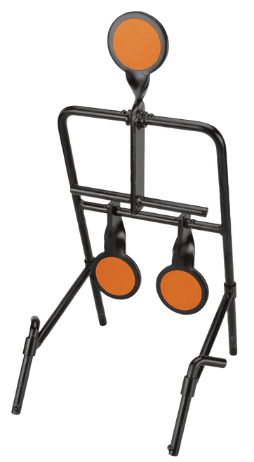 Caldwell 1071002 Resetting  Handgun Resetting Steel Target Black/Orange Circle Illustration Impact Enhancement Motion 3.50"