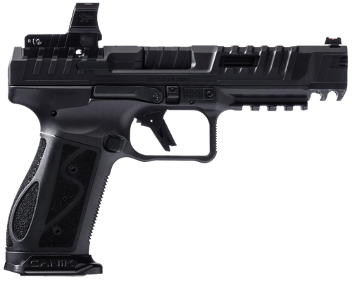 Canik HG7607N SFx Rival-S Full Size Frame 9mm Luger 18+1, 5" Black Steel Barrel, Dark Side Optic Ready/Serrated w/Ports Steel Slide, Steel Frame w/Picatinny Rail, MeCanik MO2 Red Dot, Ambidextrous