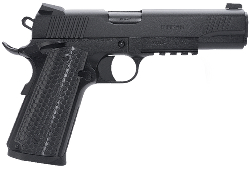 Girsan 392061 MC1911 S Untouchable Full Size Frame 9mm Luger 9+1 5" Black Steel Barrel, Black Serrated Steel Slide & Frame w/Beavertail & Picatinny Rail, Black Polymer Grip