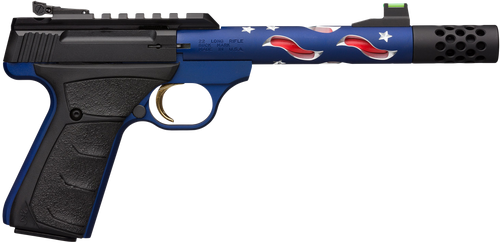 Browning 051572490 Buck Mark Plus SR 22 LR 5.87" Vision MB 10+1 Blue Anodized Matte Black Aluminum Slide Black Ultragrip FX Grip (Americana Themed)