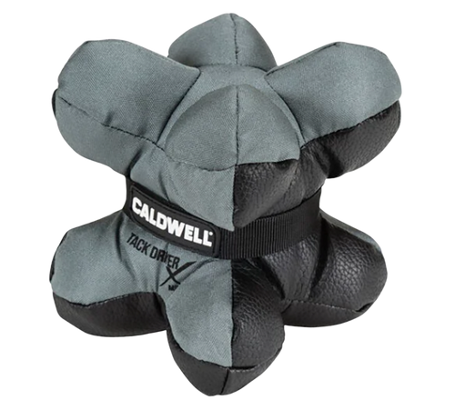 Caldwell 1102666 Tack Driver X Mini with Gray & Black Finish, Rubber Bottom, Plastic Pellet Filled, weighs 1.50 lbs & 5.50" W x 5.50" H x 5.50" D Dimensions