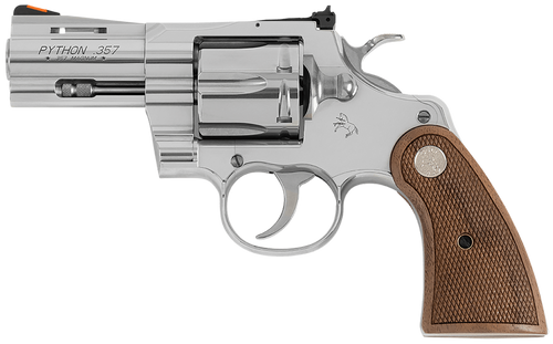 Colt Mfg PYTHONSP2WCTS Python  357 Mag/38 Special 6 Shot 2.50" Stainless Recessed Target/Vent Rib Barrel, Stainless Cylinder & Frame, Walnut w/Colt Medallion Grip