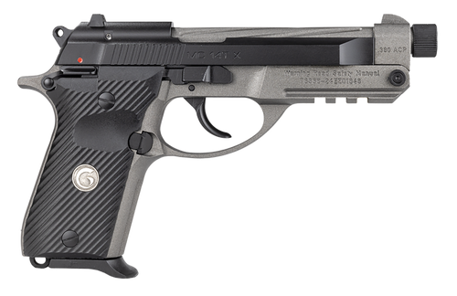 Girsan 390890 MC 14TX  380 ACP 13+1 4.90" Tungsten Cerakote Spiral Fluted Threaded Tip-Up Barrel, Matte Black Serrated Steel Slide, Tungsten Cerakote Aluminum Frame w/Picatinny Rail, Black G10 Grip