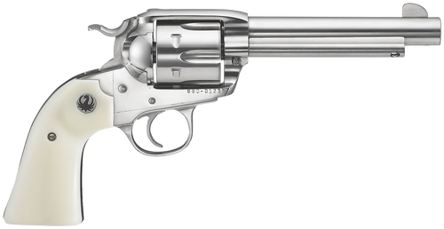 Ruger 5130 Vaquero  357 Mag/38 Special 6rd 5.50" High Gloss Barrel, Cylinder & Frame, Simulated Ivory Grip, Transfer Bar Safety, Bisley Style Hammer