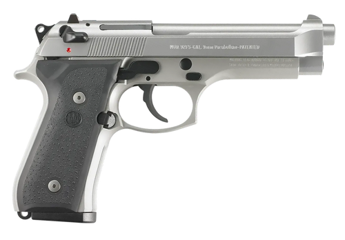 Beretta USA JS92F510 92FS Inox Full Size Frame 9mm Luger 10+1 4.90" Satin Steel Barrel, Satin Stainless Steel Serrated Slide, Satin Anodized Aluminum Frame, Black Stippled Rubber Grip