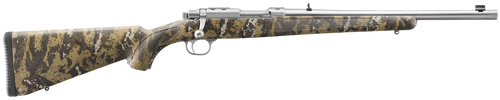 Ruger 7426 77/44  44 Rem Mag 4+1 16.60" Brushed Stainless Steel Threaded Barrel, Brushed Stainless Steel Receiver w/Integral Scope Mount, Desolve Bare Reduced Camo Synthetic Stock