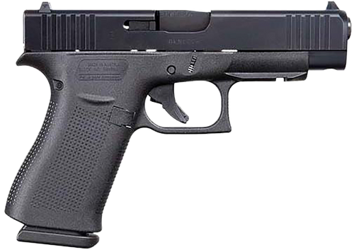 Glock UA4850201FR G48 Gen5 Slim Compact 9mm Luger 10+1 4.17" Black Steel Barrel Black, nDLC Front Rail/Serrated Slide, Black Polymer Frame w/Beavertail, Black Textured Polymer Grips, USA Made