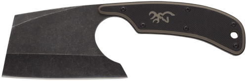 Browning 3220322B Cutoff Camp Boxed 2.50" Fixed Cleaver Plain Black Black Oxide Stonewashed 9Cr14MoV SS Blade, Black/Tan G10 Handle