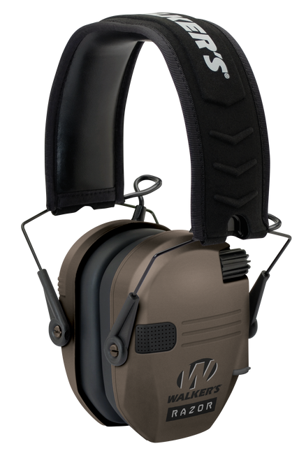 Walker's GWPRSEMFDE Razor Slim Electronic Muff 23 dB Over the Head Flat Dark Earth/Black Polymer