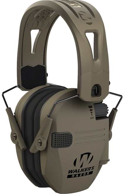 Walker's GWPRSEMRHMFDE Razor Tacti-Grip 23 dB Over the Head Flat Dark Earth Polymer