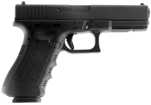 Glock UI1750203 G17 Gen3 Full Size Frame 9mm Luger 17+1 4.48" Black Steel Barrel, Matte Black Serrated Steel Slide, Black Polymer Frame w/Picatinny Rail, Black Texture Finger Groove Grip, USA Made