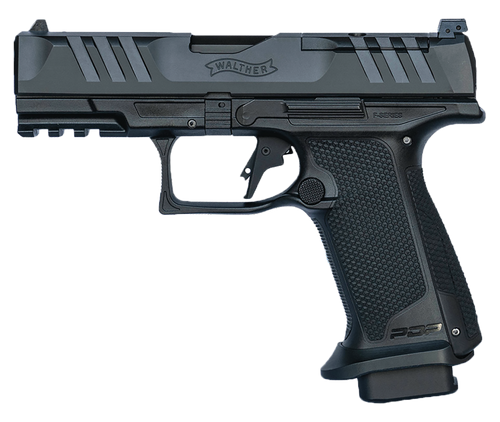 Walther Arms 4797055 PDP F-Series Pro E 9mm Luger 18+1 4" Black Steel Barrel, Black Optic Ready/Serrated Steel Slide, Black Polymer Frame w/Picatinny Rail, Interchangeable Backstrap Grip