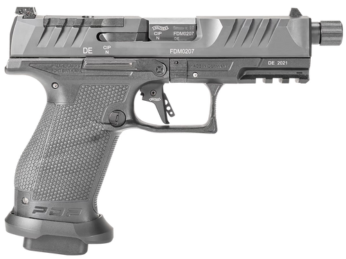 Walther Arms 2844176 PDP Pro SD Compact Frame 9mm Luger 18+1 4.60" Black Threaded Barrel, Black Optic Ready/Serrated Steel Slide, Black Polymer Frame w/Picatinny Rail, Medium Backstrap Grip