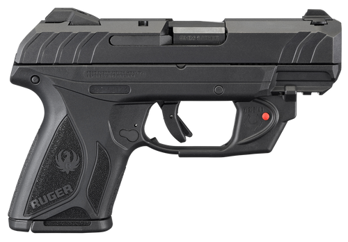 Ruger 3830 Security-9 Compact 9mm Luger  3.42" Barrel 10+1, Black Polymer Frame With Picatinny Acc. Rail, Black Oxide Steel Slide, Manual Safety, Includes Viridian Red Laser