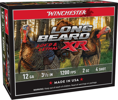 Winchester Ammo STLB12L4 Long Beard XR Shot-Lok 12Gauge 3.50" 2oz 4Shot 10 Per Box/10 Case