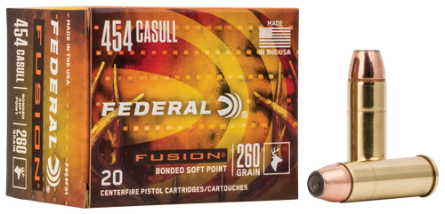 Federal F454FS1 Fusion Handgun 454Casull 260gr Fusion Soft Point 20 Per Box/10 Case