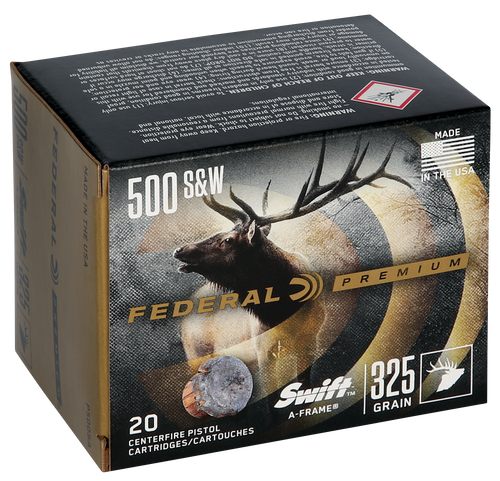 Federal P500SA Premium  500S&W Mag 325gr Swift A Frame 20 Per Box/10 Case