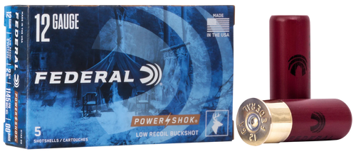 Federal H13200 Power-Shok Low Recoil 12Gauge 2.75" 9Pellets 1 3/16oz 00BuckShot 5 Per Box/50 Case