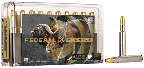 Federal P416T2 Premium Safari Cape-Shok 416Rigby 400gr Trophy Bonded Sledgehammer Solid 20 Per Box/10 Case