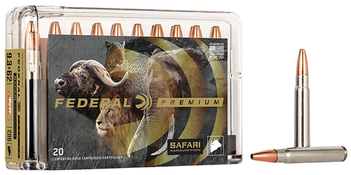 Federal P9362SA Premium Safari Cape-Shok 9.3mmx62Mauser 286gr Swift A Frame 20 Per Box/10 Case