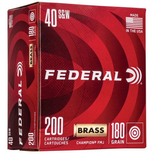 Federal Champion Training Handgn Ammunition .40 S&W 115gr FMJ 1000 fps 200/ct