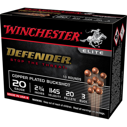 WIN DEFENDER 20GA 2.75 20PLT #3 BUCK 10/10
