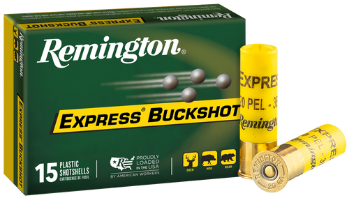 Remington Ammunition 26877 Express Buckshot 20Gauge 2.75" 3Buck Shot 15 Per Box/5 Case