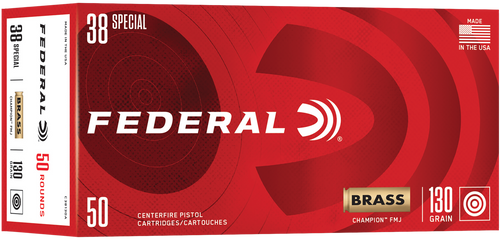 Federal C38130A Champion  38Special 130gr Full Metal Jacket 50 Per Box/20 Case