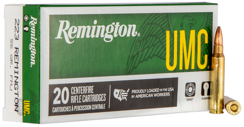 Remington Ammunition 23711 UMC  223Rem 55gr Full Metal Jacket 20 Per Box/10 Case
