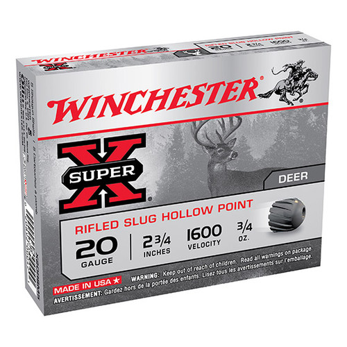 WIN SUPER-X RIFLED SLUG 20GA 2.75 3/4OZ  5/50