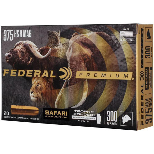 Federal Premium Cape-Shok Rifle Ammunition .375 H&H 300 gr TBSS 2440 fps - 20/ct