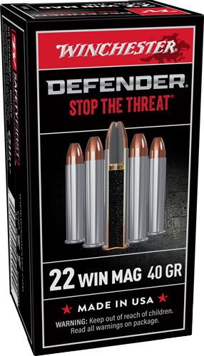 WINCHESTER PDXI DEFENDER 22WMR 45GR JHP 1295FPS 50RD 20BX/CS