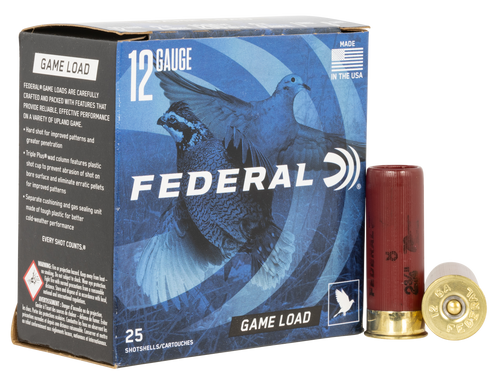 Federal H1218 Game-Shok Upland 12Gauge 2.75" 1oz 8Shot 25 Per Box/10 Case