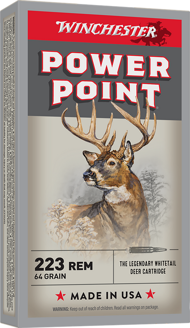 Winchester Ammo X223R2 Power-Point  223Rem 64gr 20 Per Box/10 Case