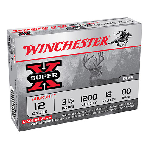 WIN SUPER-X BUCKSHOT 12GA 3.5 18PEL #00 5/50