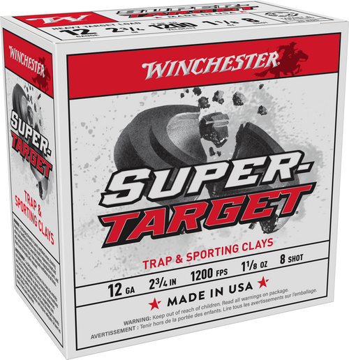 Winchester Ammo TRGT12M8 Super-Target Heavy 12Gauge 2.75" 1 1/8oz 8Shot 25 Per Box/10 Case