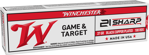 Winchester Ammo X21C USA  21Sharp 37gr Black Copper Plated 100 Per Box/20 Case
