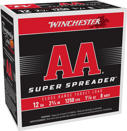 Winchester Ammo AAS128 AA Super Spreader 12Gauge 2.75" 1 1/8oz 25 Per Box/10 Case