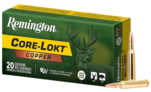 Remington Ammunition R27855 Core-Lokt Copper 270Win 130gr Copper Hollow Point 20 Per Box/10 Case