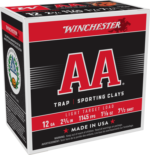 Winchester Ammo AA127 AA Light Target 12Gauge 2.75" 1 1/8oz 7.5Shot 25 Per Box/10 Case