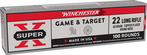 Winchester Ammo X22LRSS1 Super X  22LR 40gr Super Speed Round Nose Copper Plated 100 Per Box/20 Case