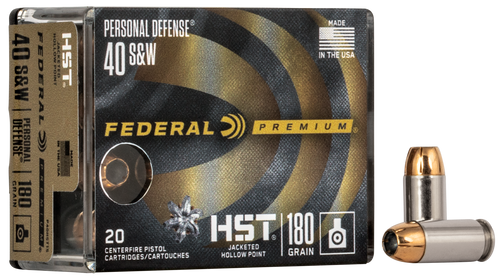 Federal P40HST1S Premium Personal Defense 40S&W 180gr HST Jacketed Hollow Point 20 Per Box/10 Case