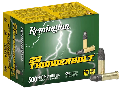 Remington Ammunition 21241 Thunderbolt Bulk 22LR 40gr Round Nose 500 Per Box/10 Case
