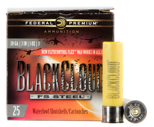 Federal PWBX2093 Black Cloud FS 20Gauge 3" 1oz 3Shot 25 Per Box/10 Case