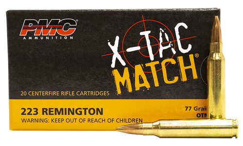 PMC 223XM X-Tac Match  223Rem 77gr Open Tip Match 20 Per Box/10 Case