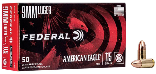 Federal AE9DP American Eagle Handgun 9mmLuger 115gr Full Metal Jacket 50 Per Box/20 Case
