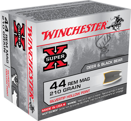 WINCHESTER SUPER-X 44 REM MAG 210GR SILVERTP HP 20RD 10BX/CS