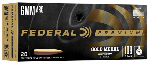 Federal GM6ARCBT1 Gold Medal  6mmARC 108gr 20 Per Box/10 Case