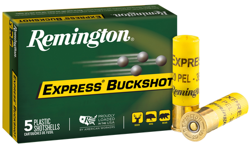 Remington Ammunition 20630 Express Buckshot 20Gauge 2.75" 3Buck Shot 5 Per Box/50 Case